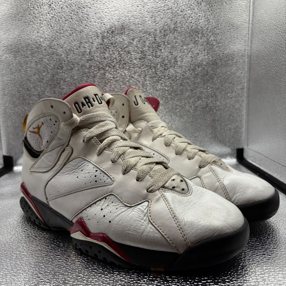 Size 9.5 Nike Air Jordan 7 Retro Cardinal White Gold Mens Shoes 304774-104